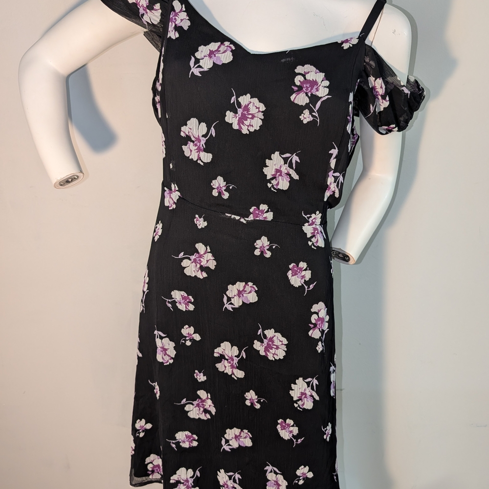 Ricki's Black and Purple Floral Mini Dress
